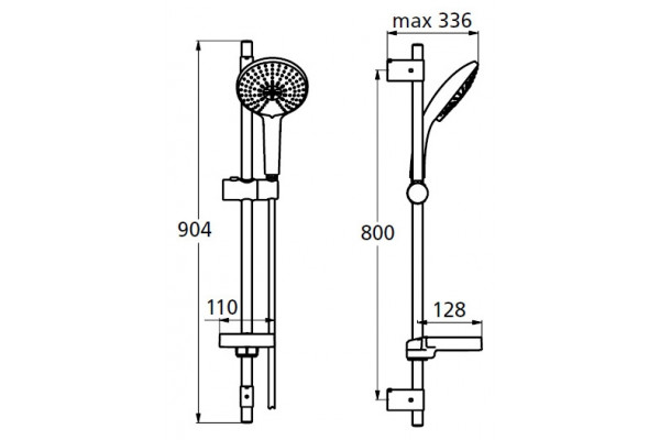 Душевой гарнитур Ideal Standard IdealRain  хром, штанга 90.4 см