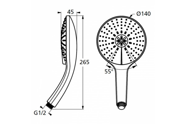 Душевая лейка Ideal Standard IdealRain  хром, 3 режима