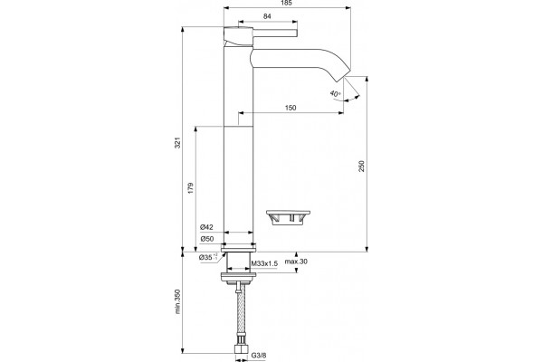 Смеситель Ideal Standard Ceraline BC269AA для раковины однорычажный, хром
