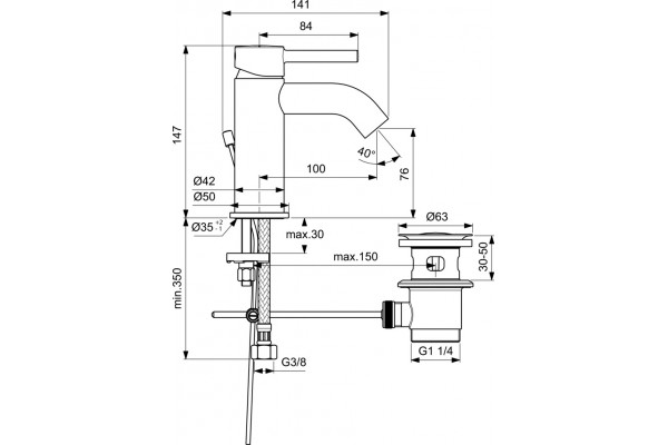 Смеситель Ideal Standard Ceraline BC193AA для умывальника однорычажный, хром