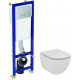 Комплект Система инсталляции для унитазов Ideal Standard W3710AA 4 в 1 + Крышка-сиденье Ideal Standard Tesi T352701 с микролифтом, петли хром + Унитаз подвесной Ideal Standard Tesi T007901, цвет белый, бачок 3/6 л