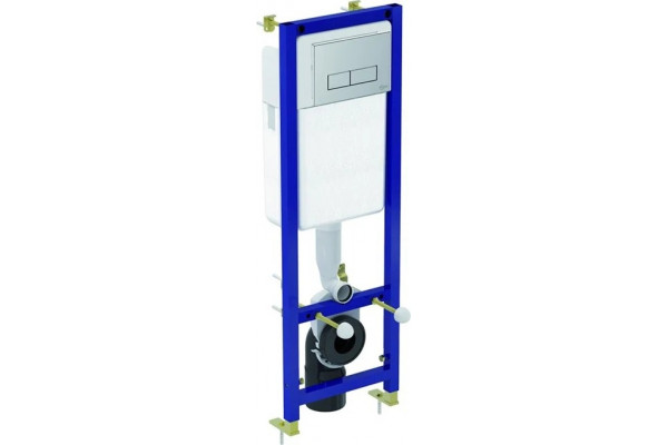 Комплект Система инсталляции для унитазов Ideal Standard W3710AA 4 в 1 + Крышка-сиденье Ideal Standard Tesi T352701 с микролифтом, петли хром + Унитаз подвесной Ideal Standard Tesi T007901, цвет белый, бачок 3/6 л