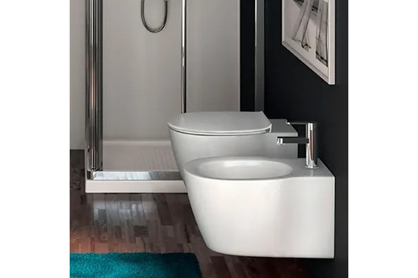 Комплект Система инсталляции для унитазов Geberit Duofix Платтенбау 458.125.21.1 4 в 1 с кнопкой смыва + Крышка-сиденье Ideal Standard Connect E772401 с микролифтом + Унитаз подвесной Ideal Standard Connect AquaBlade E047901 + Шумоизоляционная, цвет белый
