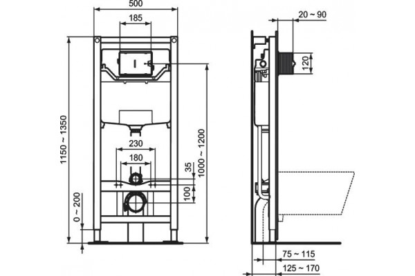 Комплект Ideal Standard Tesi T355101PT15 цвет белый, бачок 3/6 л