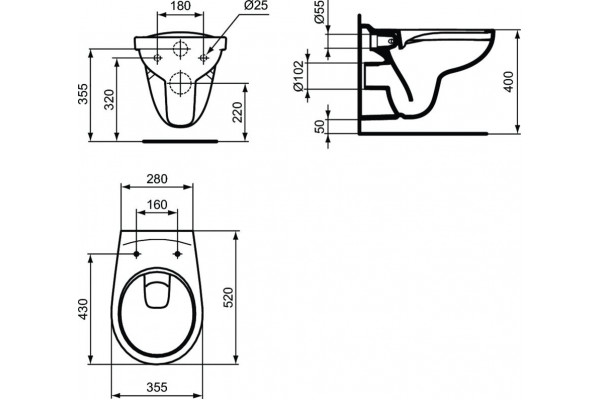 Комплект Ideal Standard Eurovit K881201PT15 цвет белый, бачок 3/6 л