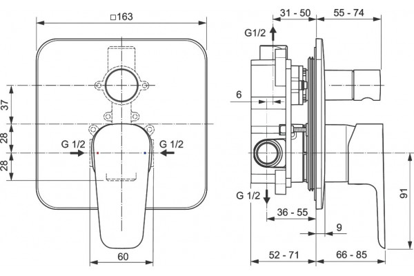 Душевой комплект Ideal Standard Esla BD002XC С ВНУТРЕННЕЙ ЧАСТЬЮ хром, шланг 175 см