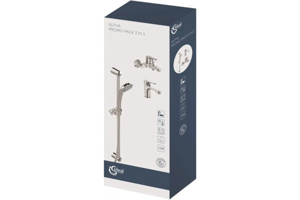 Душевой комплект Ideal Standard Alpha BD004AA хром, шланг металлический 150 см