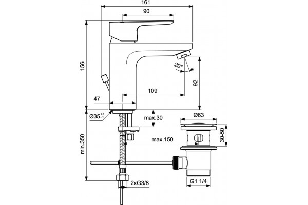 Душевой комплект Ideal Standard Ceraplan III BD005AA хром, шланг 175 см