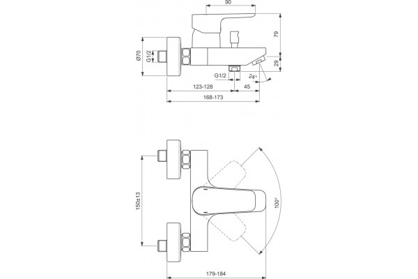 Душевой комплект Ideal Standard Ceraplan III BD005AA хром, шланг 175 см