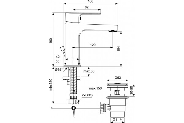 Душевой комплект Ideal Standard Esla BC264AA хром, шланг 175 см