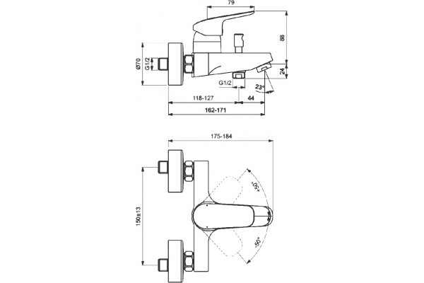 Душевой комплект Ideal Standard Ceraflex BD001AA хром, шланг 175 см