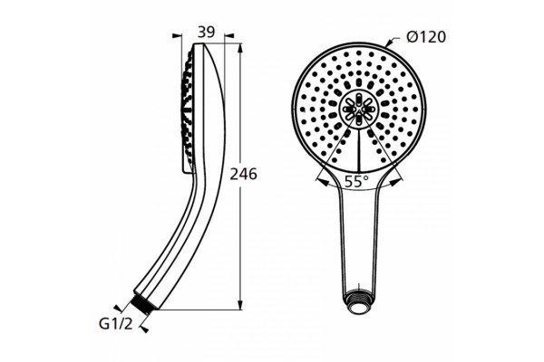 Душевая лейка Ideal Standard IdealRain  хром, 3 режима