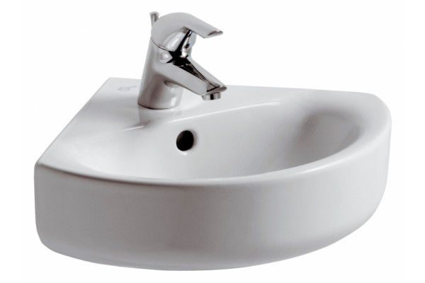 Рукомойник Ideal Standard Connect угловой цвет белый, с переливом