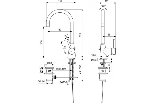 Смеситель Ideal Standard Ceraline BC195AA для раковины однорычажный, хром