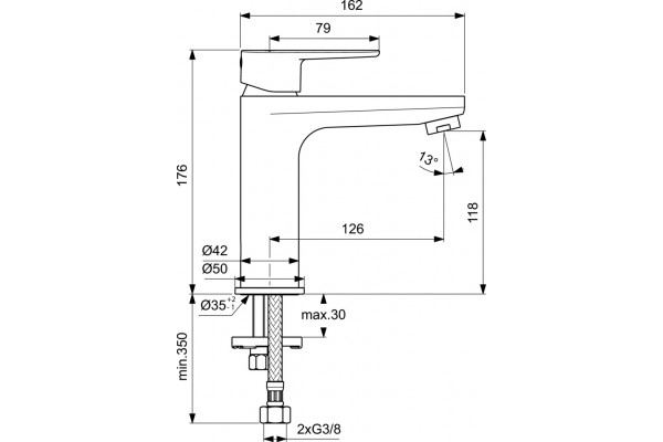 Смеситель Ideal Standard Cerafine O BC554AA для раковины однорычажный, хром