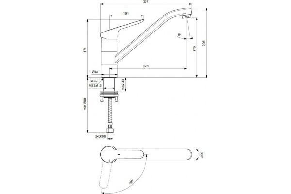 Смеситель Ideal Standard Ceraflex BC129AA для кухонной мойки