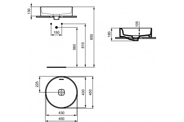 Рукомойник Ideal Standard Strada II T296101 круглая, цвет белый