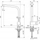 Смеситель Ideal Standard Ceraline BC174XG для кухонной мойки, черный, однорычажный, высота излива 32.2 см