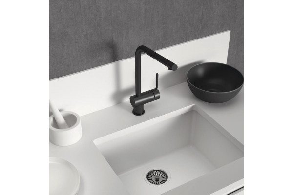 Смеситель Ideal Standard Ceraline BC174XG для кухонной мойки, черный, однорычажный, высота излива 32.2 см