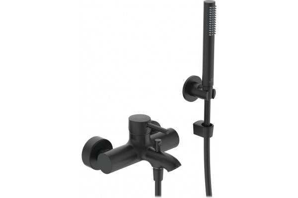 Смеситель Ideal Standard Ceraline BC270XG для ванны с душем, черный, однорычажный, длина излива 17.5 см