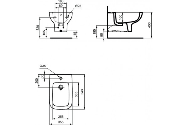 Биде подвесное Ideal Standard I.life A T471801 евробелое цвет белый, прямоугольное, 35.5x54 см