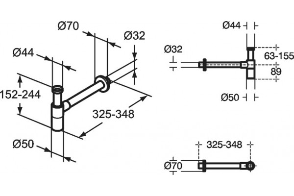 Сифон для раковины Ideal Standard T4441XG черный