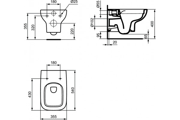 Унитаз подвесной Ideal Standard I.life A T471701 белый, 35.5x54 см