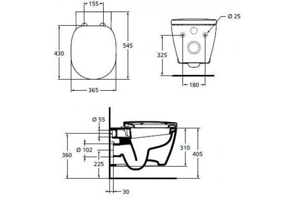 Унитаз подвесной Ideal Standard Connect W941102 с микролифтом, белый, 36.5x54.5 см