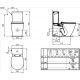 Унитаз напольный пристенный Ideal Standard Connect Aquablade белый, овальный, 36.5x40.0 см