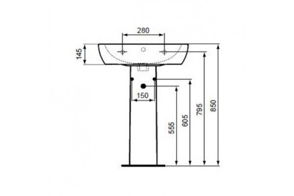 Раковина подвесная Ideal Standard Tempo 60 см прямоугольная, цвет белый