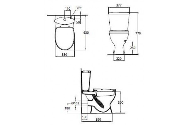Унитаз напольный Ideal Standard Oceane Junior с крышкой Soft Close, белый, овальный, 37.7x63 см