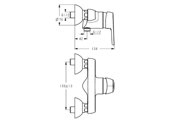 Смеситель для душа Ideal Standard Cerasprint  однорычажный, хром