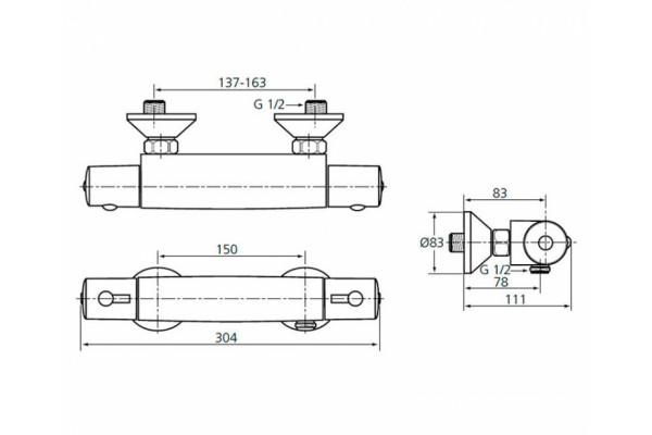 Термостат для душа Ideal Standard Ceratherm  термостат, хром