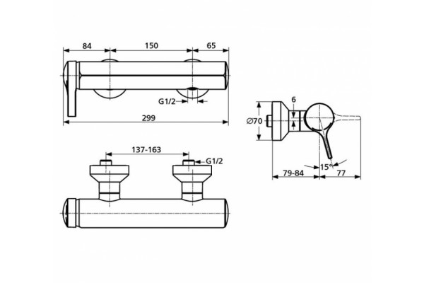Смеситель для душа Ideal Standard Melange  однорычажный, хром