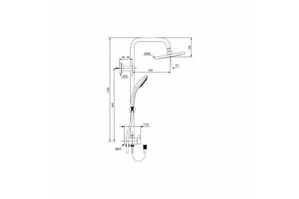 Душевая стойка Ideal Standard IdealRain eco хром, штанга 105 см