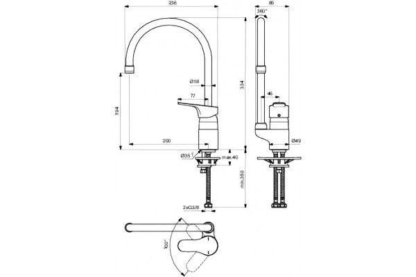 Смеситель для кухни Ideal Standard Сerabase BC844AA хром однорычажный, длина излива 20 см