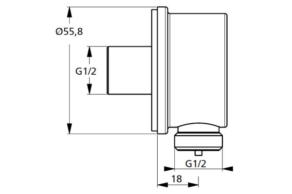 Шланговое подключение Ideal Standard IdealRain хром