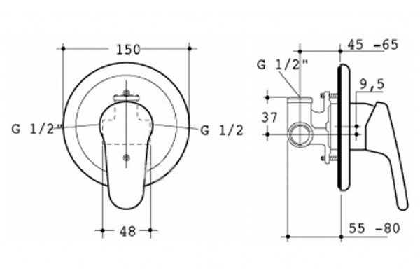 Смеситель для душа Ideal Standard Ceraplan 2 однорычажный, хром