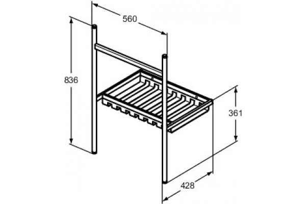 Мебель для ванной Ideal Standard Conca E2532XG с раковиной Extra T372701, с полками