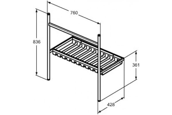 Консоль Ideal Standard Conca E2654XG с раковиной Strada II T300301, с полками
