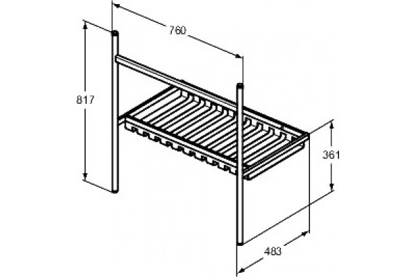 Консоль Ideal Standard Conca E2533XG с раковиной Extra T436201, с полками