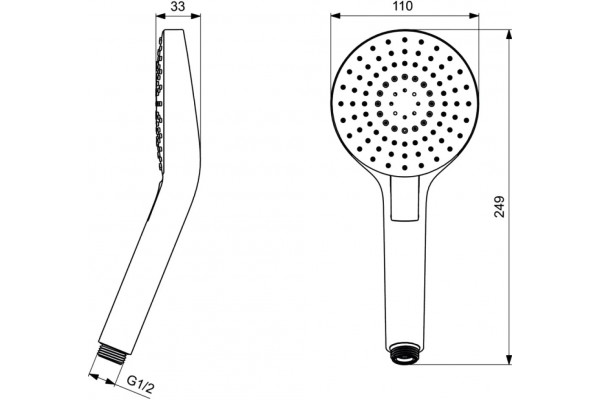 Душевой комплект Ideal Standard Ceraflex хром, С ВНУТРЕННЕЙ ЧАСТЬЮ в современном стиле