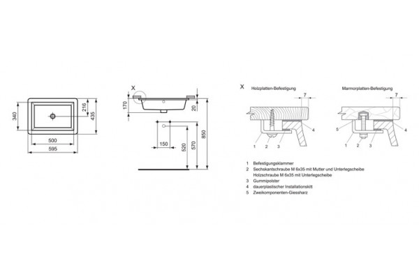 Раковина Ideal Standard Strada K077901 60 см цвет белый, прямоугольная