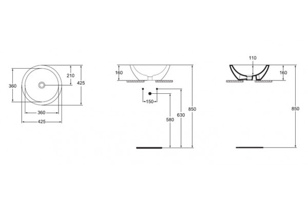 Рукомойник Ideal Standard Strada (45 см) цвет белый, на столешницу