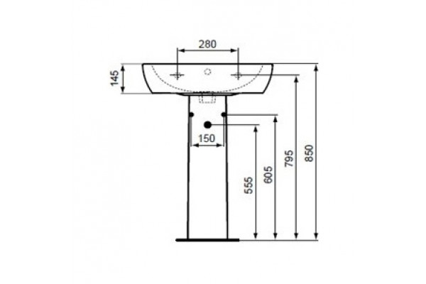 Раковина Ideal Standard Tempo (50 см) цвет белый, прямоугольная, с переливом