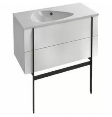 Комплект EB3030-G1C NOUVELLE VAGUE Мебель 80 см для раковины 80 см - 2 ящика, белый лак+ EXAR112-Z-00 Раковина мебельная 80 cм, белая