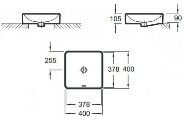Раковина накладная Jacob Delafon Vox 40 х 40 EVG102-00