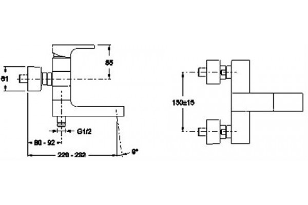 Смеситель для ванны Jacob Delafon Strayt E45370-CP