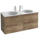 Тумба с раковиной Jacob Delafon Odeon Rive Gauche EXAS112-Z-00+2526-R9-E52 коричневый