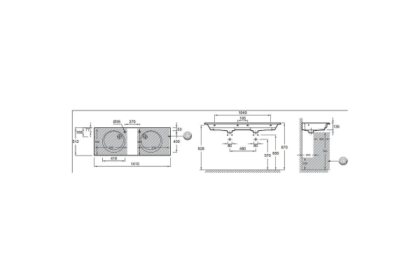 Тумба с раковиной Jacob Delafon Odeon Rive Gauche EXAS112-Z-00+2526-R9-E52 коричневый